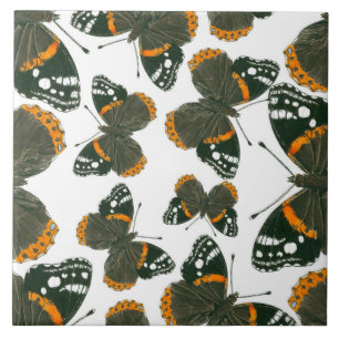 Red admiral butterfly  pattern tile