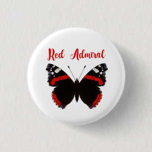 Red Admiral  Butterfly Round Badge