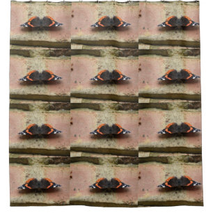 Red Admiral Butterfly Shower Curtain