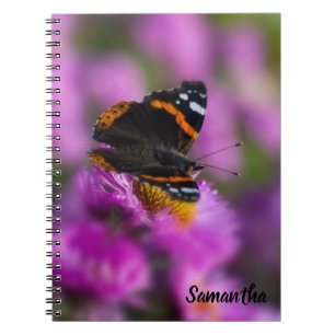 Red Admiral Butterfly Spiral notebook