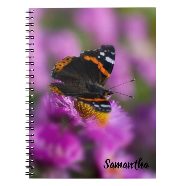 Red Admiral Butterfly Spiral notebook (Front)