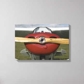 Red Aeroplane and Wooden Propeller Canvas Print