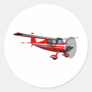 Red Aeroplane Classic Round Sticker