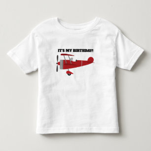 Red Aeroplane It's My Birthday Personalised Toddler T-Shirt