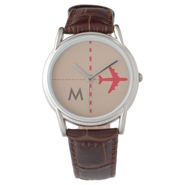 red aeroplane with initial watch (Front)