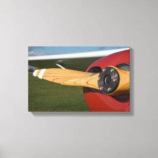 Red Aeroplane Wooden Propeller Canvas Print