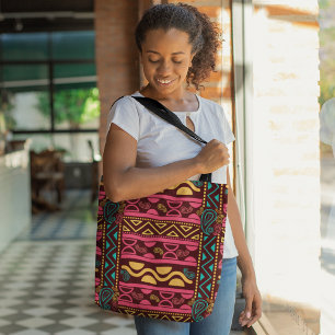 Red African Aztec Tote Bag