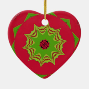 red African ethnic tribal pattern Ceramic Tree Decoration