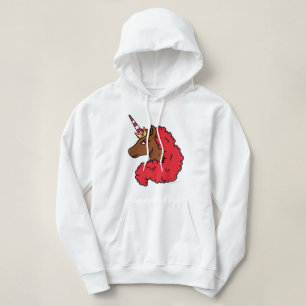 Red Afro Unicorn Hoodie