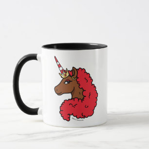 Red Afro Unicorn Mug