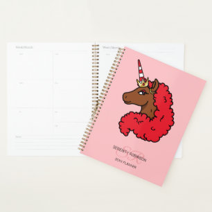 Red Afro Unicorn Planner