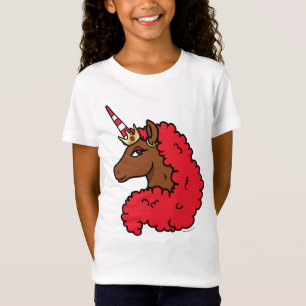 Red Afro Unicorn T-Shirt
