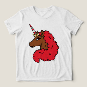 Red Afro Unicorn Tri-Blend Shirt