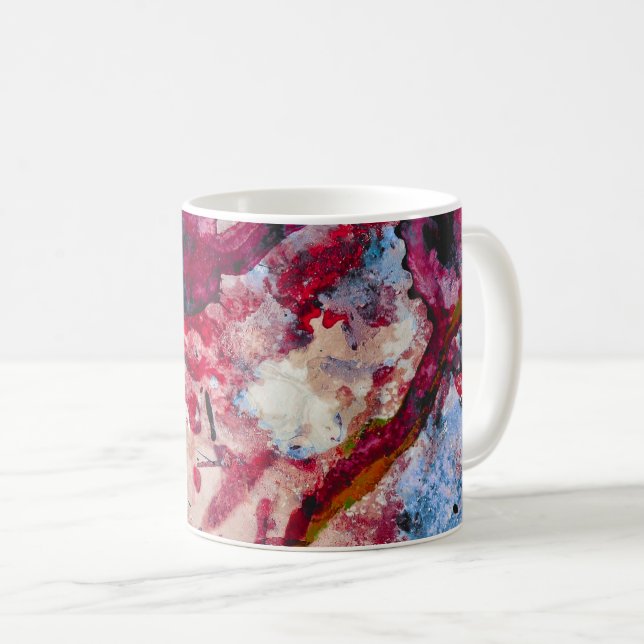 Red Agate Crystal Geode Abstract Coffee Mug (Front Right)