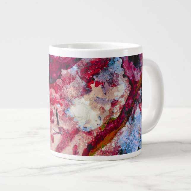 Red Agate Crystal Geode Abstract Large Coffee Mug (Front Right)