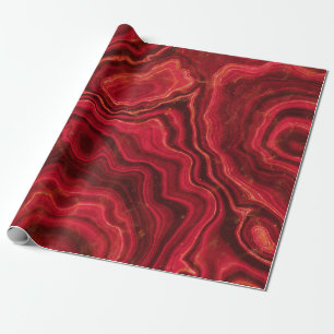 Red agate marble wrapping paper
