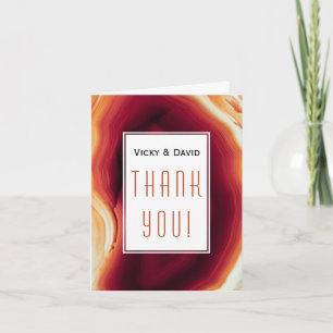 Red agate slice geode wedding Thank You photo