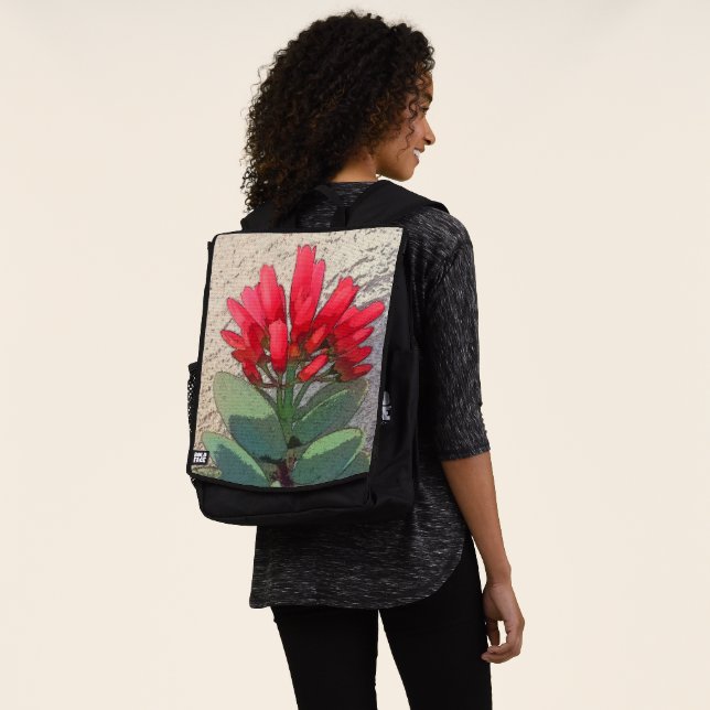 Red Agave Flowers Backpack (Worn)