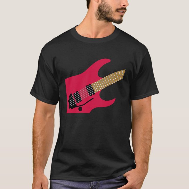 Red Air Guitar Player Joke Air Guitarist Musicians T-Shirt (Front)