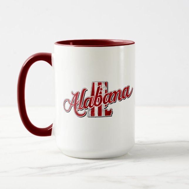 Red Alabama State Outline Mug (Left)