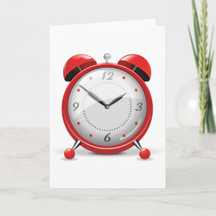 Red Alarm Clock Greeting Cards