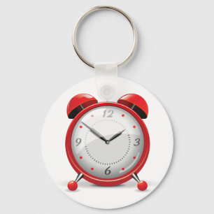 Red Alarm Clock Keychain