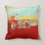 Red Alaskan Abstract Cushion<br><div class="desc">Red Alaskan by Erin Ashley. Features an abstract design with primarily red for the colour.| 140546GG</div>