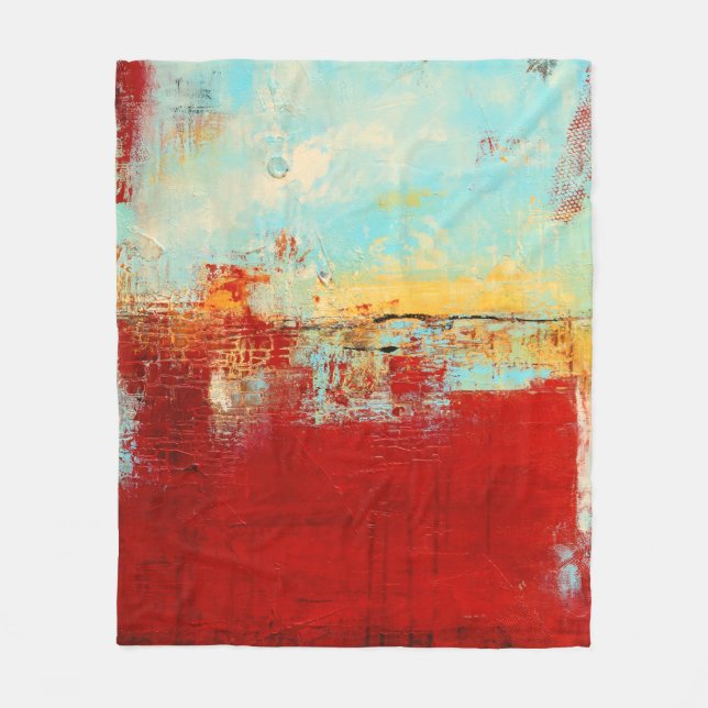 Red Alaskan Abstract Fleece Blanket (Front)
