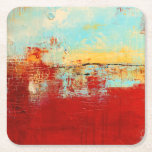 Red Alaskan Abstract Square Paper Coaster<br><div class="desc">Red Alaskan by Erin Ashley. Features an abstract design with primarily red for the color.| 140546GG</div>