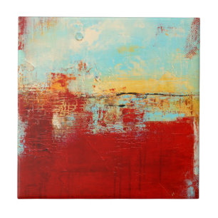 Red Alaskan Abstract Tile