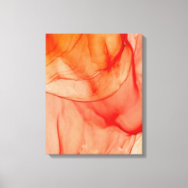 Red alcohol ink canvas print (Front)