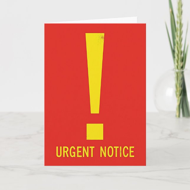 Red Alert Exclamation Card (Front)
