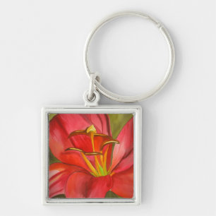 Red Alert lily flower Key Ring
