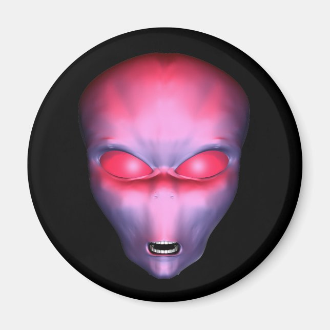 Red Alien Face Magnet (Front)