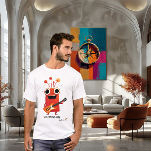 Red Alien with Guitar EXPRESSION - By Design T-Shirt