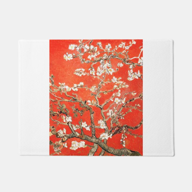 Red Almond Blossoms - Vincent Van Gogh Doormat (Front)