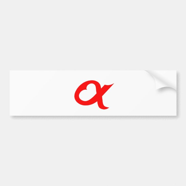 Red alpheart bumper sticker (Front)
