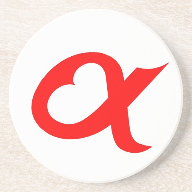 Red alpheart coaster (Front)