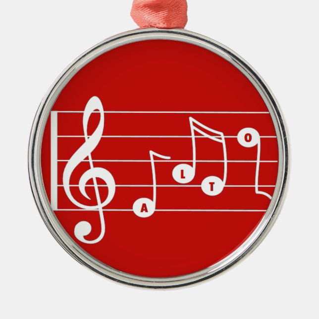 Red Alto Singer Musical Ornament (Front)