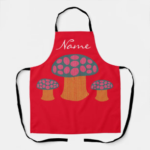 Red Amanita Mushrooms Thunder_Cove Apron