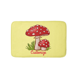 Red Amanita Mushrooms Thunder_Cove Bath Mat