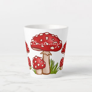 Red Amanita Mushrooms Thunder_Cove Latte Mug
