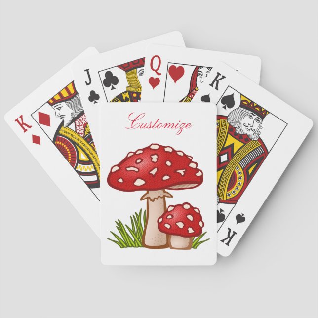 Red Amanita Mushrooms Thunder_Cove Playing Cards (Back)