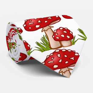 Red Amanita Mushrooms Thunder_Cove Tie