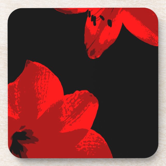 red amaryllis duo coaster (Front)