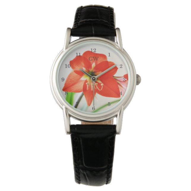 Red Amaryllis Flower Watch (Front)