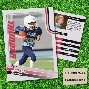Red American Football Trading Card For Kids