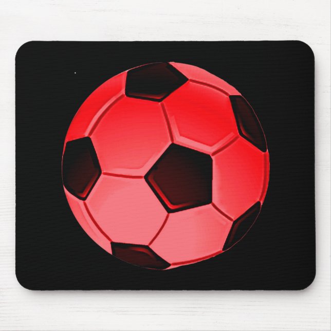 Red American Soccer or Association Football Ball Mouse Mat (Front)