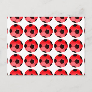 Red American Soccer or Association Football Ball Postcard