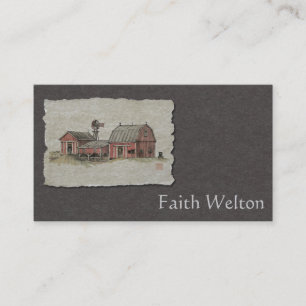 Red Amish Barn & Windmill Business Card